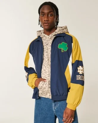 Jacheta universitară Fighting Irish cu imprimeu grafic Jacheta universitară Fighting Irish cu imprimeu grafic