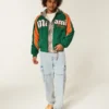 Jacheta windbreaker cu imprimeu grafic University of Miami Hurricanes Jacheta windbreaker cu imprimeu grafic University of Miami Hurricanes