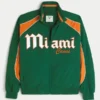 Jacheta windbreaker cu imprimeu grafic University of Miami Hurricanes Jacheta windbreaker cu imprimeu grafic University of Miami Hurricanes
