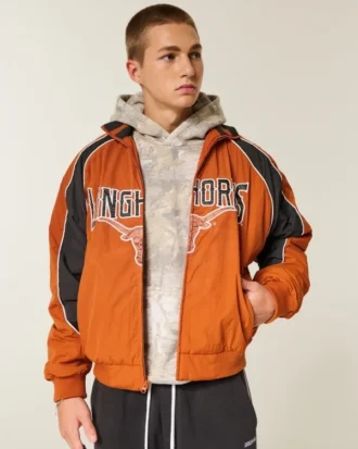 Jacheta windbreaker cu imprimeu Longhorns de la Universitatea din Texas, Austin Jacheta windbreaker cu imprimeu Longhorns de la Universitatea din Texas, Austin