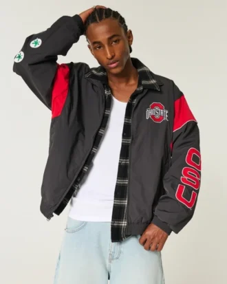 Jacheta windbreaker cu imprimeu Ohio State University Buckeyes