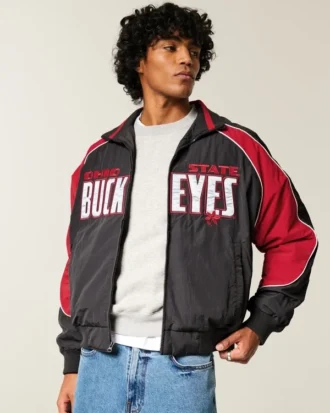 Jacheta windbreaker cu imprimeu Ohio State University Buckeyes Jacheta windbreaker cu imprimeu Ohio State University Buckeyes
