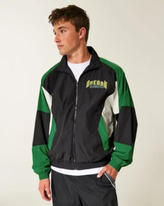 Jacheta windbreaker cu imprimeu University of Oregon Ducks Jacheta windbreaker cu imprimeu University of Oregon Ducks