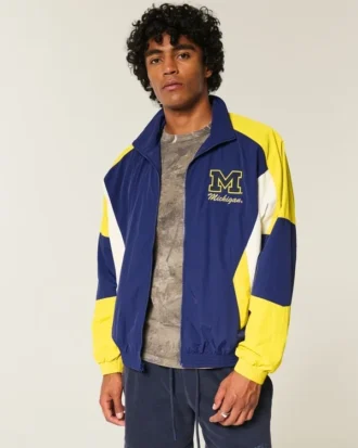 Jacheta windbreaker cu imprimeu Wolverines de la Universitatea din Michigan Jacheta windbreaker cu imprimeu Wolverines de la Universitatea din Michigan