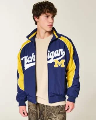 Jacheta windbreaker cu imprimeu Wolverines de la Universitatea din Michigan Jacheta windbreaker cu imprimeu Wolverines de la Universitatea din Michigan