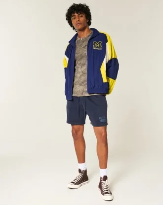 Jacheta windbreaker cu imprimeu Wolverines de la Universitatea din Michigan Jacheta windbreaker cu imprimeu Wolverines de la Universitatea din Michigan