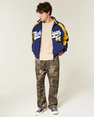 Jacheta windbreaker cu imprimeu Wolverines de la Universitatea din Michigan Jacheta windbreaker cu imprimeu Wolverines de la Universitatea din Michigan