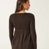 Lansare Holiday Vault Top babydoll din tricot cu satin și legătură în față Lansare Holiday Vault Top babydoll din tricot cu satin și legătură în față
