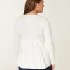 Lansare Holiday Vault Top babydoll din tricot cu satin și legătură în față Lansare Holiday Vault Top babydoll din tricot cu satin și legătură în față