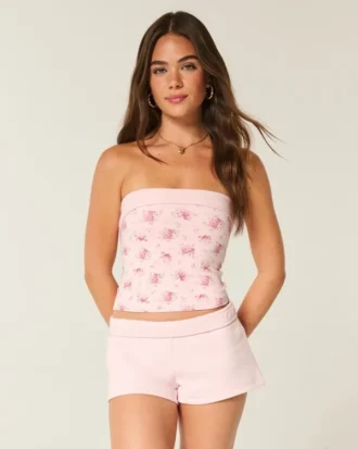 Mini pantaloni scurți din fleece