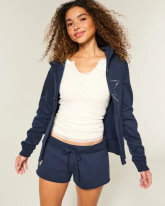 Mini pantaloni scurți din fleece