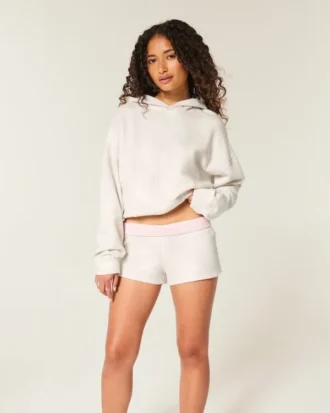 Mini pantaloni scurți din fleece