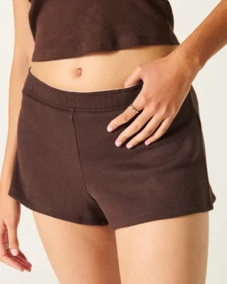 Mini pantaloni scurți din fleece