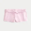 Mini pantaloni scurți din fleece cu imprimeu inimă Mini pantaloni scurți din fleece cu imprimeu inimă