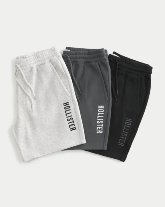 Pachet de 3 pantaloni scurți cu logo până la jumătatea coapsei