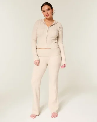 Pantaloni bootcut cu pliu din tricot Gilly Hicks