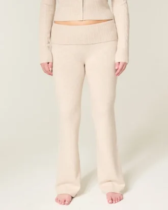 Pantaloni bootcut cu pliu din tricot Gilly Hicks
