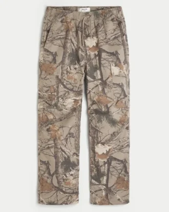 Pantaloni cargo largi, cu elastic
