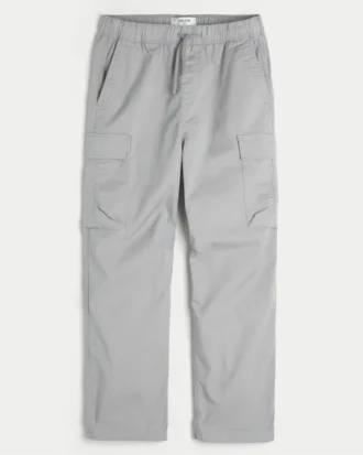 Pantaloni cargo largi, cu elastic