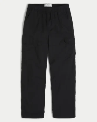 Pantaloni cargo largi, cu elastic