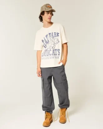 Pantaloni cargo largi pentru skateri