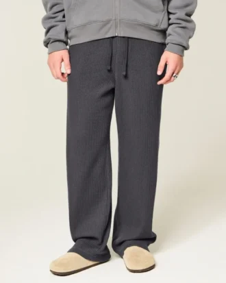 Pantaloni de casă tip waffle