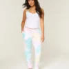Pantaloni de jogging din bumbac cu efect de spălare și logo grafic Pantaloni de jogging din bumbac cu efect de spălare și logo grafic