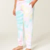 Pantaloni de jogging din bumbac cu efect de spălare și logo grafic Pantaloni de jogging din bumbac cu efect de spălare și logo grafic