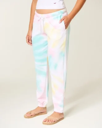 Pantaloni de jogging din bumbac cu efect de spălare și logo grafic