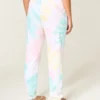 Pantaloni de jogging din bumbac cu efect de spălare și logo grafic Pantaloni de jogging din bumbac cu efect de spălare și logo grafic