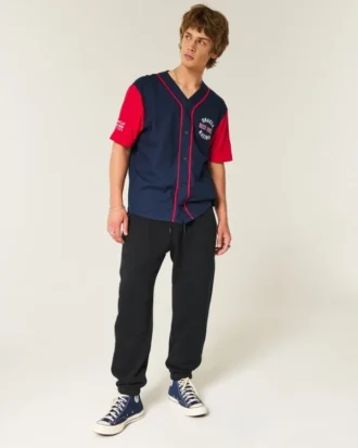 Pantaloni de jogging largi cu cordon