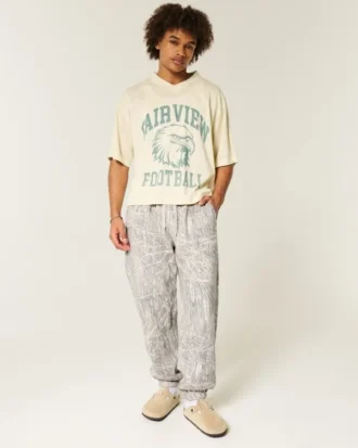 Pantaloni de jogging largi cu cordon