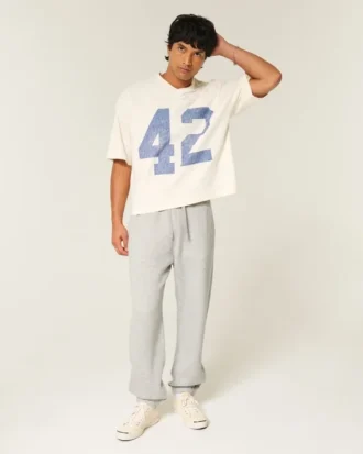 Pantaloni de jogging largi cu cordon