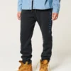 Pantaloni de jogging relaxați din fleece cu imprimeu alpin Pantaloni de jogging relaxați din fleece cu imprimeu alpin