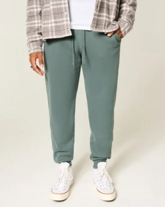 Pantaloni de jogging relaxați din fleece cu nervuri
