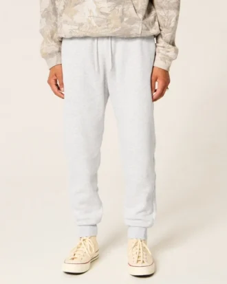 Pantaloni de jogging relaxați din fleece cu nervuri