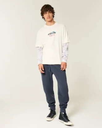 Pantaloni de jogging relaxați din tricot