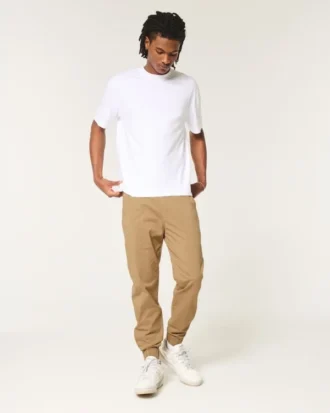 Pantaloni de jogging relaxați din twill