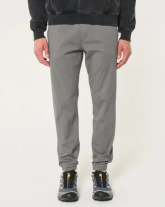 Pantaloni de jogging relaxați din twill