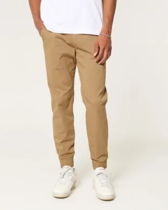 Pantaloni de jogging relaxați din twill