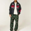 Pantaloni de pijama din flanelă cu imprimeu Car Graphic Pantaloni de pijama din flanelă cu imprimeu Car Graphic