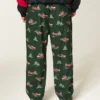 Pantaloni de pijama din flanelă cu imprimeu Car Graphic Pantaloni de pijama din flanelă cu imprimeu Car Graphic