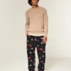 Pantaloni de pijama din flanelă cu imprimeu Tom și Jerry Pantaloni de pijama din flanelă cu imprimeu Tom și Jerry