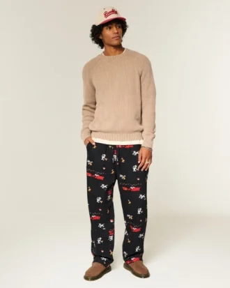 Pantaloni de pijama din flanelă cu imprimeu Tom și Jerry