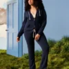 Pantaloni de trening bootcut cu grafică numerică Pantaloni de trening bootcut cu grafică numerică