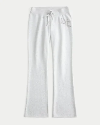Pantaloni de trening bootcut cu grafică NYC