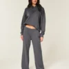 Pantaloni de trening cu picior larg și logo strălucitor