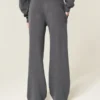 Pantaloni de trening cu picior larg și logo strălucitor
