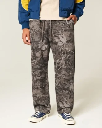 Pantaloni de trening largi, camuflați