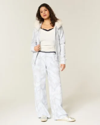 Pantaloni de trening largi, camuflaj albastru Pantaloni de trening largi, camuflaj albastru